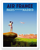 Paris, Bordeaux, Madrid - L.A.P.E. Spanish Postal Airlines - Fine Art Prints & Posters