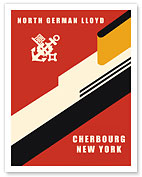 Cherbourg to New York - North German Lloyd - c. 1935 - Fine Art Prints & Posters