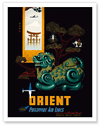 Orient - Philippine Air Lines PAL - Chinese Mythological Jade Carving - DC-68 DC-6 - Fine Art Prints & Posters