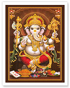 Lord Ganesha - Hindu Elephant Headed Deity - God of Wisdom, Knowledge and New Beginnings - Fine Art Prints & Posters