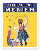 Chocolat Menier - Éviter Les Contrefaçons (Beware of Imitation) - French Chocolate Company - Fine Art Prints & Posters