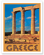 Greece - Temple of Poseidon at Cape Sounion - Fine Art Prints & Posters