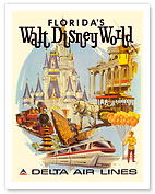Florida's Walt Disney World - First Year of Operation - Delta Air Lines - Fine Art Prints & Posters