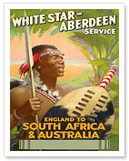 England to South Africa & Australia - White Star Line - Aberdeen Service - Fine Art Prints & Posters