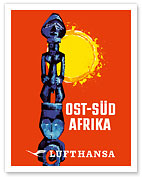 East-South Africa (Ost-Süd Afrika) - Lufthansa German Airlines - Fine Art Prints & Posters