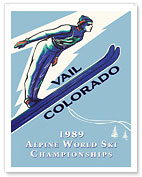 Vail, Colorado, USA - 1989 Alpine World Ski Championships - Ski Jumping - Fine Art Prints & Posters