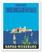 Mediterranean Cruises - Hamburg-American Line - Hapag Reisebüro - Fine Art Prints & Posters
