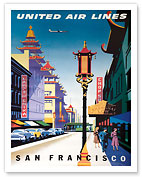 San Francisco, USA - China Town - United Air Lines - Fine Art Prints & Posters