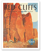 Red Cliffs - Continental Divide, New Mexico - Navajo Land, Arizona - National Monument - Santa Fe Railroad Company - Giclée Art Prints & Posters