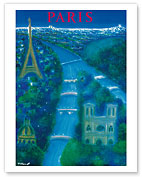 Paris - River Seine, Eiffel Tower, Notre Dame - Fine Art Prints & Posters