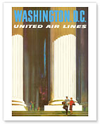 Washington D.C. - Lincoln Memorial - United Air Lines - Fine Art Prints & Posters