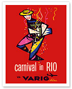Carnival in Rio - Rio de Janeiro, Brazil - via Varig Airlines - Fine Art Prints & Posters