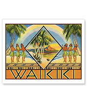 Waikiki, Hawaii - Cover of Hawaiian Travel Brochure - Fine Art Prints & Posters