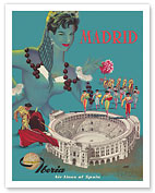 Madrid - Iberia Air Lines of Spain - Plaza de Toros de Las Ventas - Bullfighting Arena - Fine Art Prints & Posters