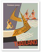 Thailand - Royal Ceremonial Barges - c. 1960's - Fine Art Prints & Posters