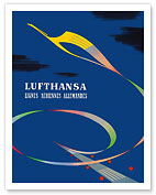 Lufthansa - German Airlines (Lignes Ariennes Allemande) - c. 1955 - Fine Art Prints & Posters
