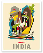 Banaras (Varanasi) - India - Dashashwamedh Ghat, Ganges River - Fine Art Prints & Posters