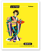 Japan - Qantas Airways - Japanese Geisha - Giclée Art Prints & Posters