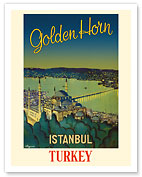 Istanbul, Turkey - Golden Horn Waterway - Mystique Süleymaniye Mosque - c. 1950 - Fine Art Prints & Posters