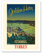 Istanbul, Turkey - Golden Horn Waterway - Mystique Süleymaniye Mosque - c. 1950 - Fine Art Prints & Posters