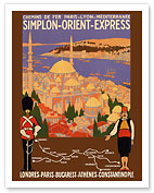 Simplon Orient-Express - London to Constantinople - Paris-Lyon-Méditerranée Railway (PLM) - c. 1922 - Fine Art Prints & Posters
