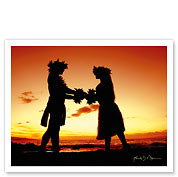 Love Gives Life Within, Hawaiian Hula Dancers at Sunset - Fine Art Prints & Posters