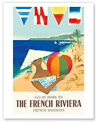 Go by Train to The French Riviera - Côte d'Azur, France - French National Railways - Fine Art Prints & Posters