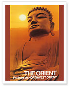 The Orient - Fly there on Northwest Orient Airlines - Great Buddha of Kamakura - Fine Art Prints & Posters