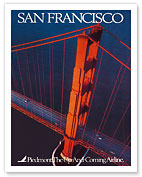 San Francisco - Piedmont Airlines - Golden Gate Bridge - Fine Art Prints & Posters