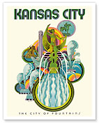 Kansas City - The City of Fountains - c. 1960's - Fine Art Prints & Posters