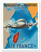 Madagascar - Mauritius - Indian Ocean - via East Africa - c. 1950 - Giclée Art Prints & Posters