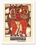 Guatemala - Guatemalan Dancers - Traditional Mayan Tapestry - c. 1970's - Fine Art Prints & Posters