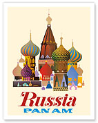 Russia - Pan American World Airways - Saint Basil's Cathedral, Moscow - Onion Domes - Fine Art Prints & Posters