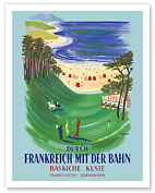 Durch Frankreich mit der Bahn (Discover France by Train) - The Basque Coast - French Railways - Fine Art Prints & Posters