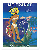 Côte D'Azur - The French Riviera - Blonde Bikini Girl - Fine Art Prints & Posters