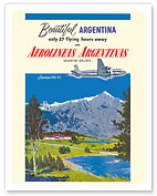 Beautiful Argentina - Aerolineas Argentinas (Argentina Airlines) - Luxurious Douglas DC-6s - Bariloche - Fine Art Prints & Posters