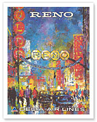 Reno, Nevada - The Biggest Little City in the World - Delta Air Lines - Fine Art Prints & Posters