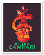 Bitter Campari Aperitif - Clown Wrapped in Orange Peel - Fine Art Prints & Posters
