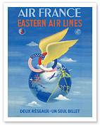 Eastern Airlines - Deux Réseaux (Two Networks - One Single Ticket) - Fine Art Prints & Posters