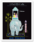 India - Eastern Epicurean - Indian Elephant with Howdah (Carriage) - Fine Art Prints & Posters