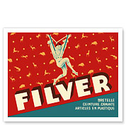 Filver Products - Suspenders, Belts, Ties (Bretelle, Ceinture, Cravate) - c. 1930 - Giclée Art Prints & Posters