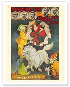 Ringling Brothers Circus - World's Greatest Shows - Bareback Horse Rider M'll'e Elena - c. 1895 - Fine Art Prints & Posters
