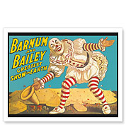 Barnum & Bailey Circus - Greatest Show on Earth - Clown Standing over Tents - c. 1917 - Fine Art Prints & Posters