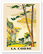 Corsica (La Corse) - France - Paris-Lyon-Méditerranée (PLM), French Railroad - c.1932 - Giclée Art Prints & Posters