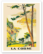 Corsica (La Corse) - France - Paris-Lyon-Méditerranée (PLM), French Railroad - c.1932 - Fine Art Prints & Posters