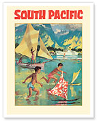 Tahiti, South Pacific - Steamships SS Mariposa, SS Monterey - c. 1955 - Fine Art Prints & Posters