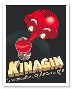 Kinagin - Le Vermouth au Quina et au Gin (Vermouth and Gin with Quinine) - French Liquor - Fine Art Prints & Posters