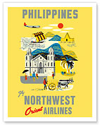 Philippines - Fly Northwest Orient Airlines - Fine Art Prints & Posters