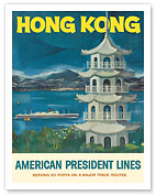 Hong Kong - Fragrant Harbour - American President Lines - Fine Art Prints & Posters