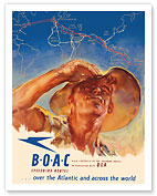 USA to Australia - by the Speedbird Routes - BOAC (British Overseas Airways Corporation) - Giclée Art Prints & Posters